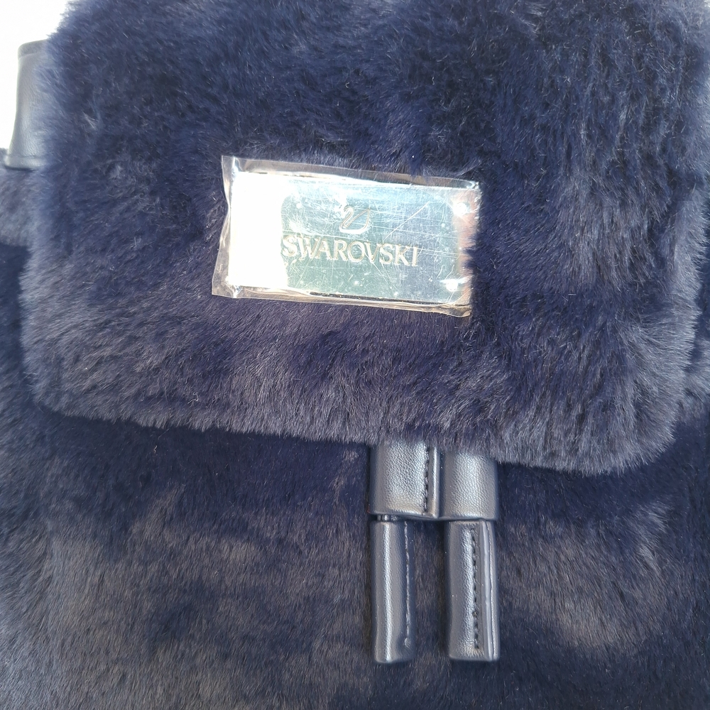 Swarovski Navy Faux Fur Backpack